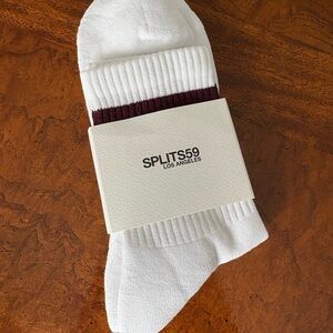 Splits59 White and Maroon Women’s Socks